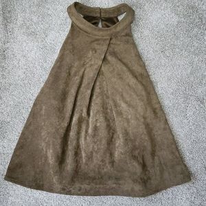 She + Sky suede brown top